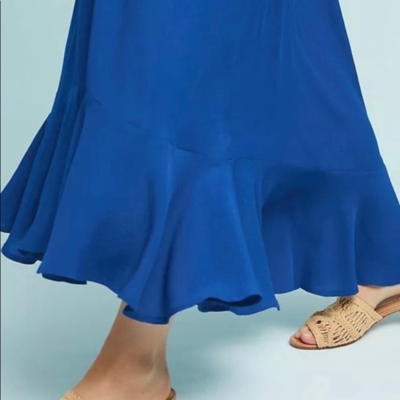 Anthropologie Maxi Ruffle Dress by Larke Belle in deep blue - Picture 3 of 7
